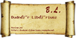 Budnár Libériusz névjegykártya